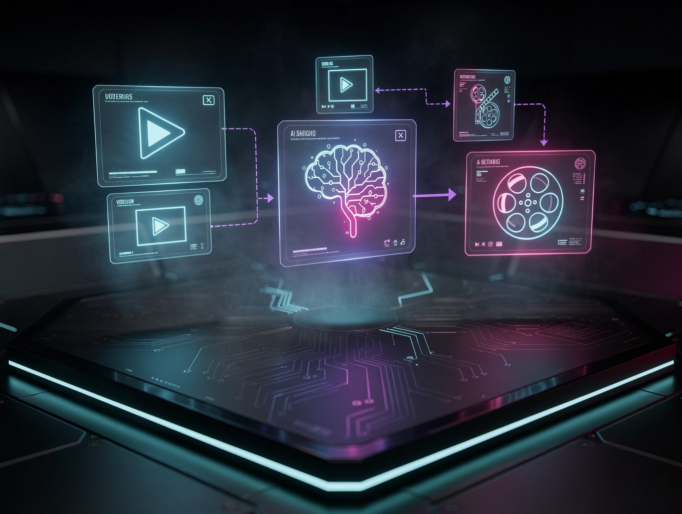Digital interface showing AI workflow automation nodes