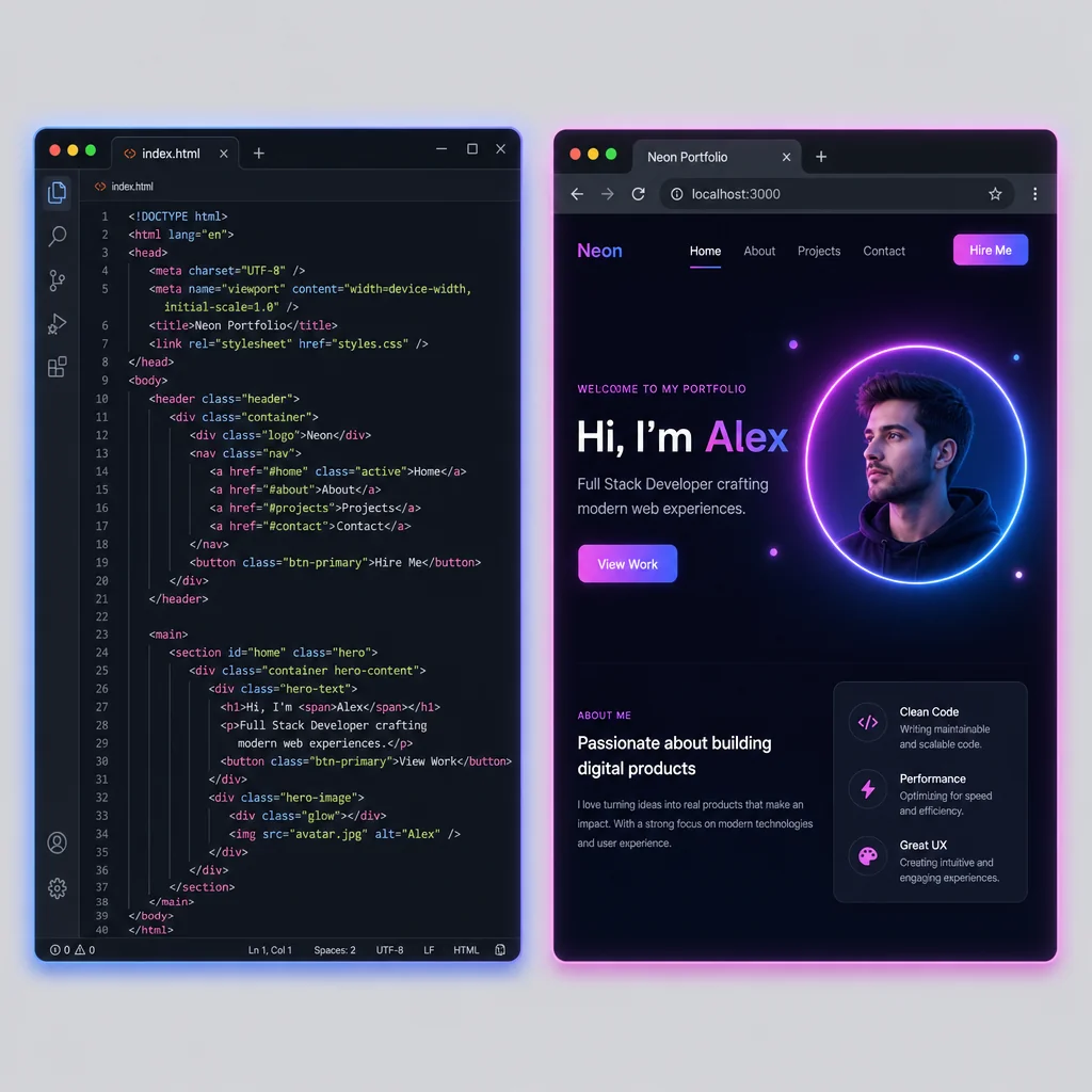 Clean code structure visualization on dark background